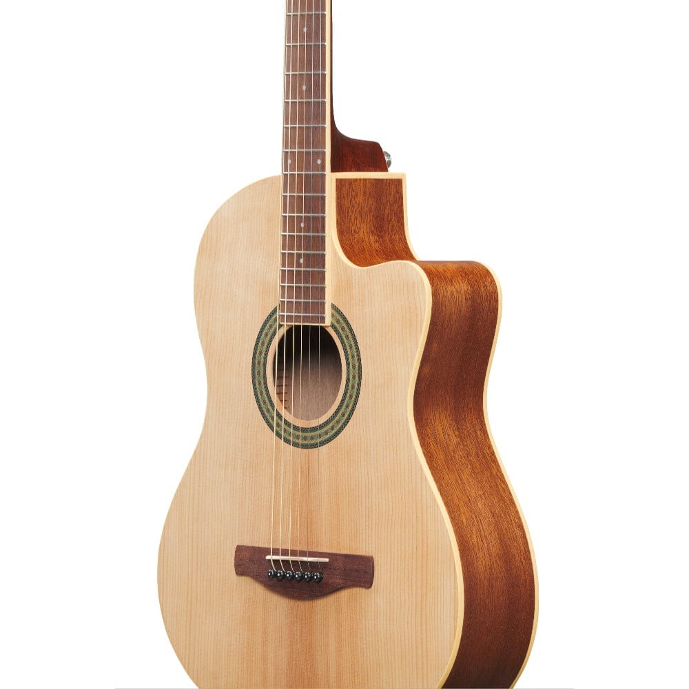 ibanez acoustic guitar bundles ibanez md39c cutaway acoustic guitar with gigbag, strap, picks, tuner, polishing cloth & ebook