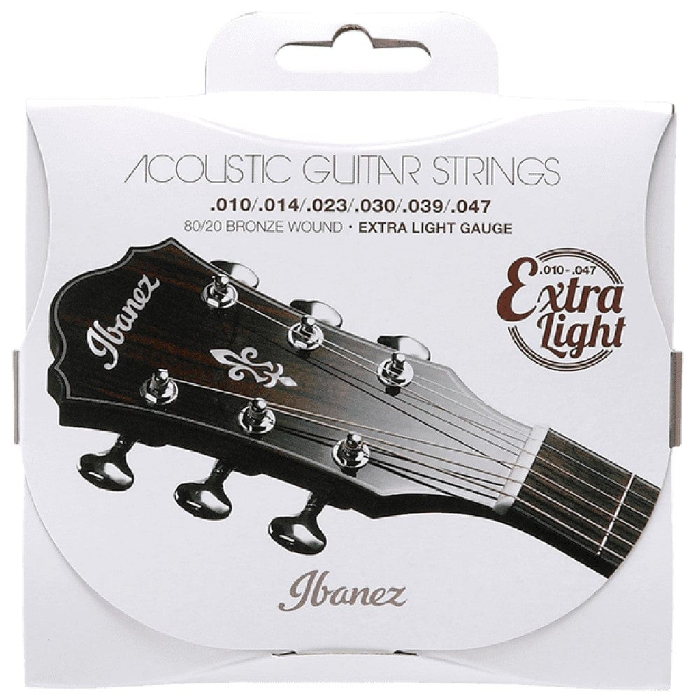 ibanez acoustic guitar strings ibanez iacs61c 80/20 bronze extra light acoustic guitar strings - .10 - .47 gauge