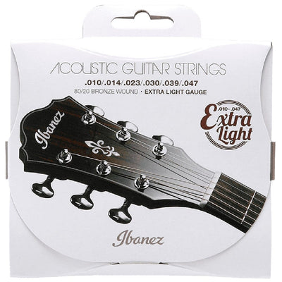 Ibanez IACS61C 80/20 Bronze Extra light Acoustic Guitar Strings - .10-.47