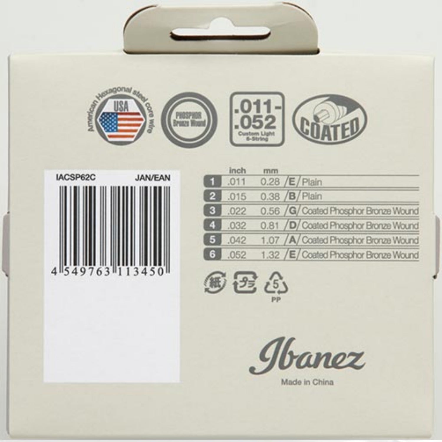 Ibanez Acoustic Guitar Strings Ibanez Phosphor Bronze Coated Acoustic Guitar String