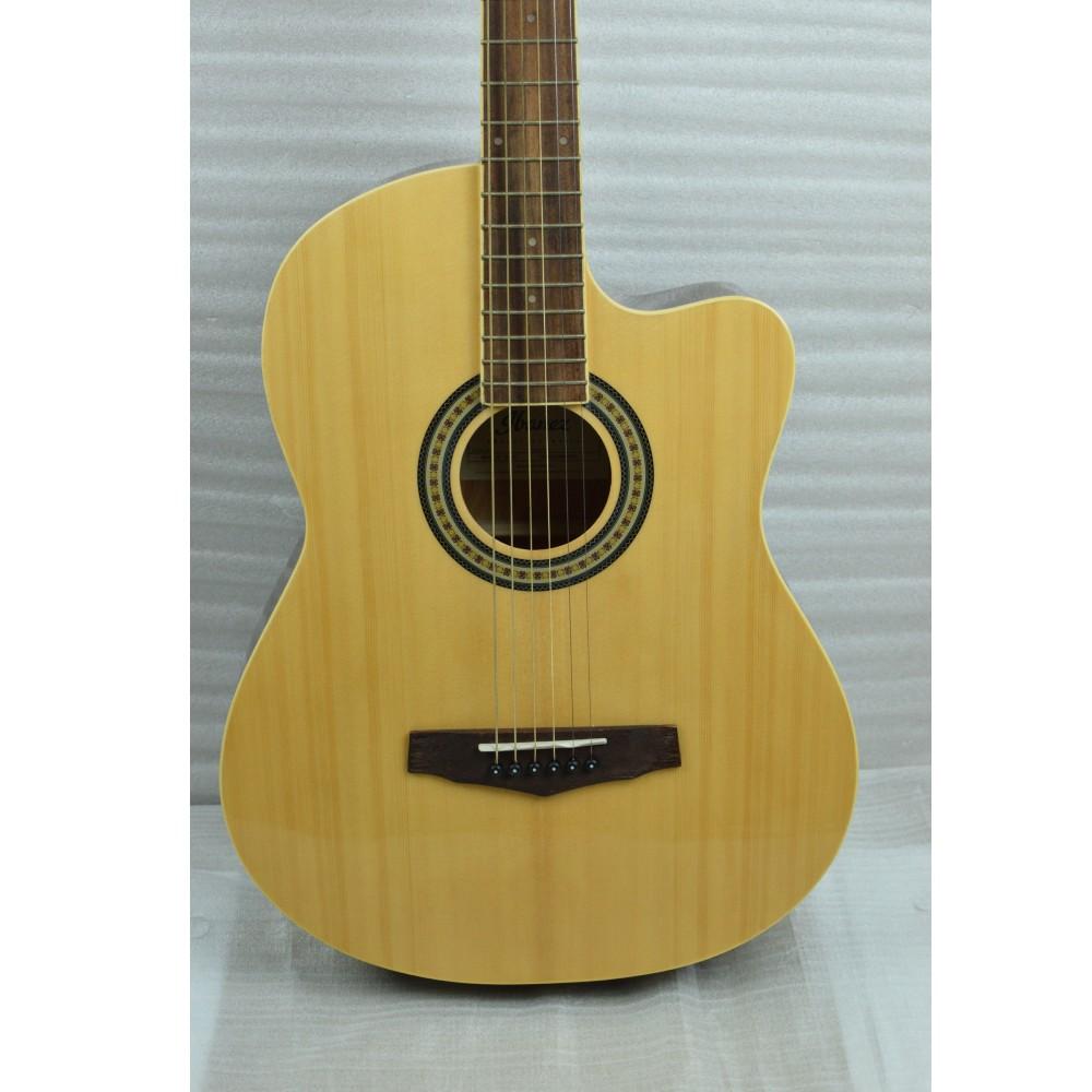 ibanez acoustic guitars ibanez md39c-nt 39 inch cutaway acoustic guitar - natural - open box b stock #barcode_202301881912