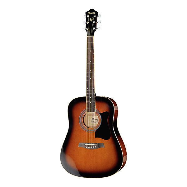ibanez acoustic guitars ibanez v50njp jampack dreadnought acoustic guitar - vintage sunburst