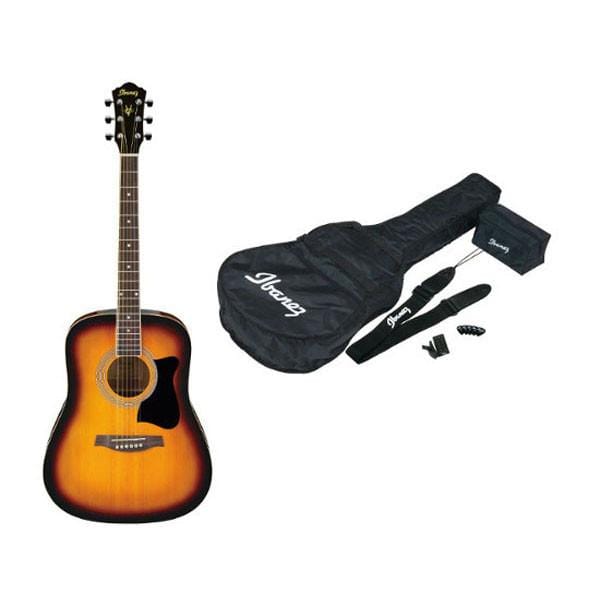 ibanez acoustic guitars vintage sunburst ibanez v50njp acoustic guitar combo pack #color_open-pore-vintage-sunburst