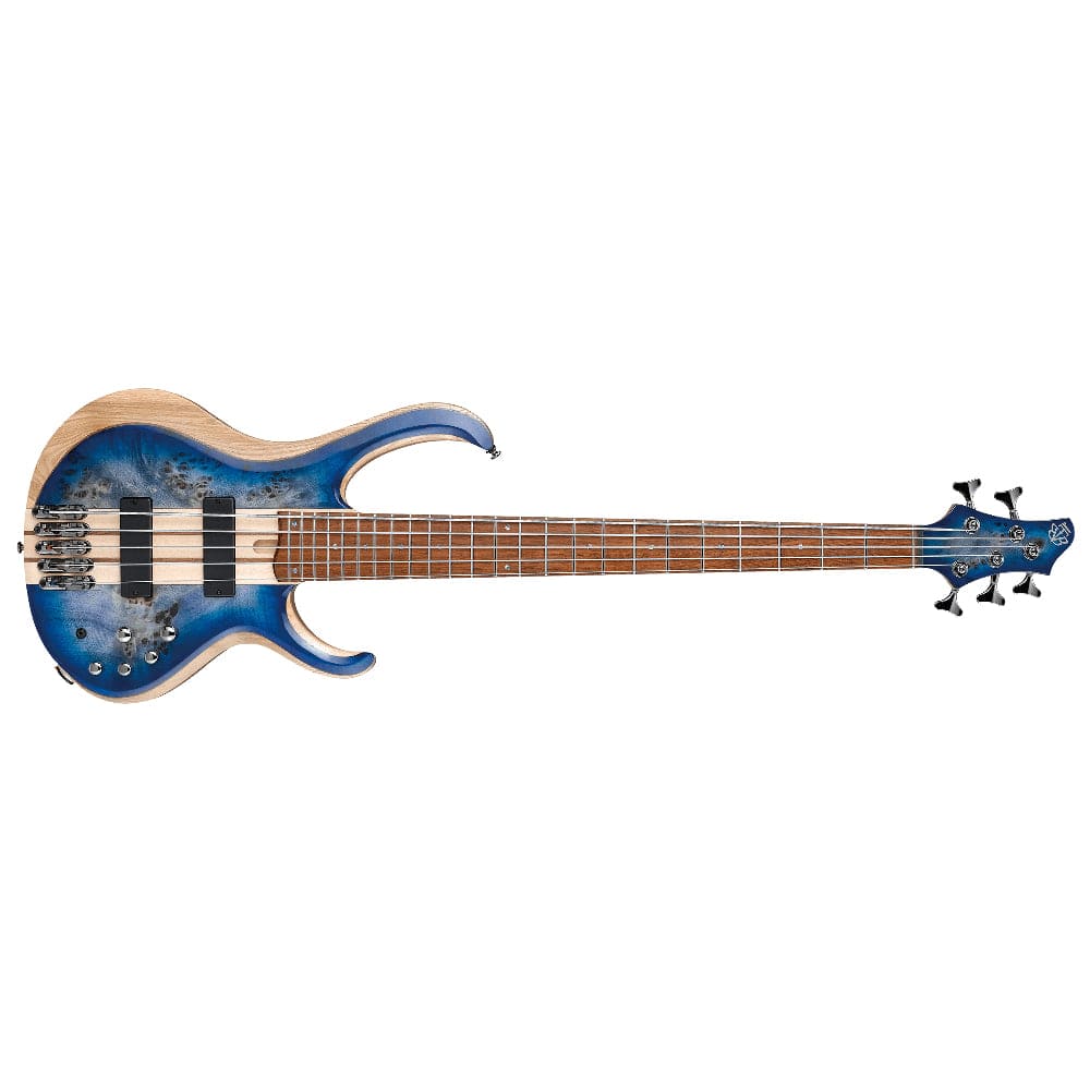 ibanez bass guitars cerulean blue burst low gloss ibanez btb standard btb845 5-string bass guitar - cerulean blue burst low gloss