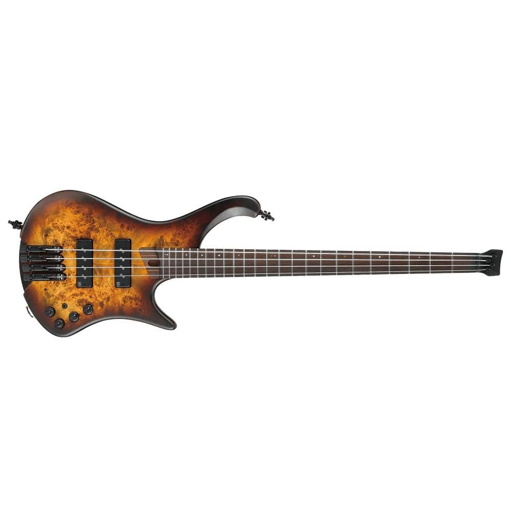 ibanez bass guitars ibanez ehb workshop series ehb1500 headless electric 4 string bass guitar with bag #color_dragon-eye-burst-flat