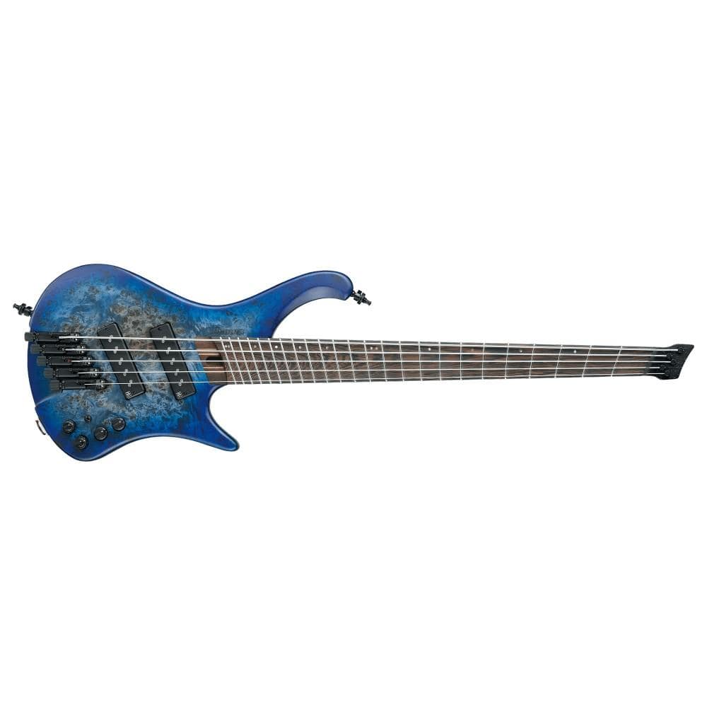 ibanez bass guitars ibanez ehb1505ms headless electric 5 string bass guitar with bag#color_pacific-blue-burst-flat