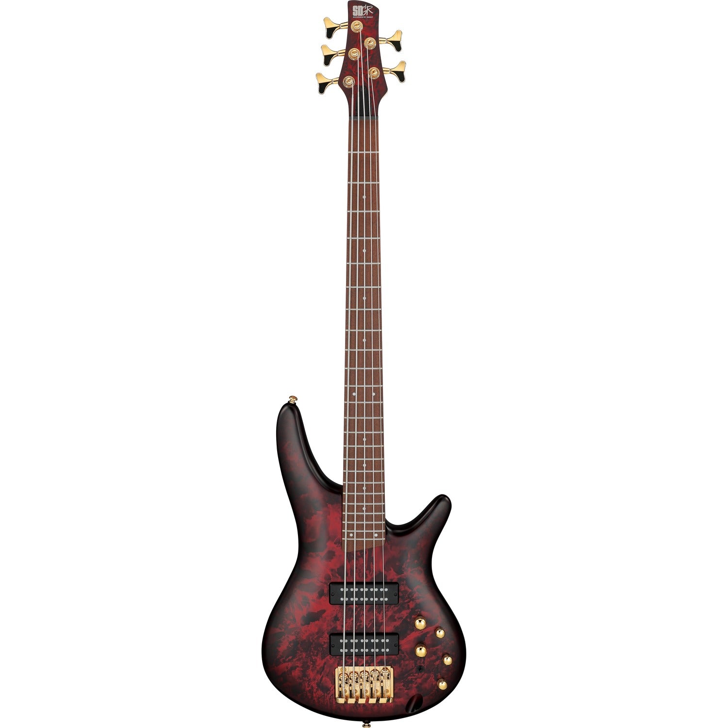Ibanez Bass Guitars Wine Red Frozen Matte Ibanez SR305EDX 5 String Electric Bass Guitar #color_wine-red-frozen-matte