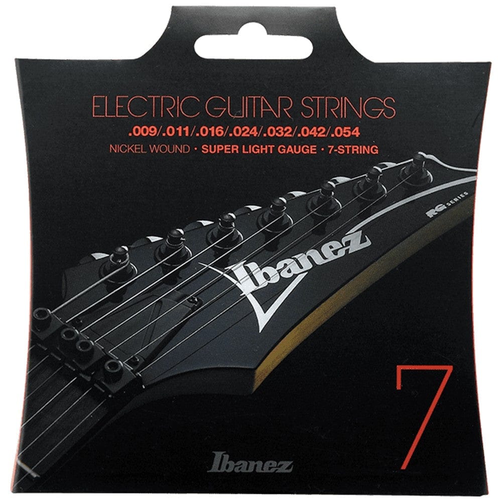 ibanez electric guitar strings ibanez iegs7 electric guitar 7-string set 9-54