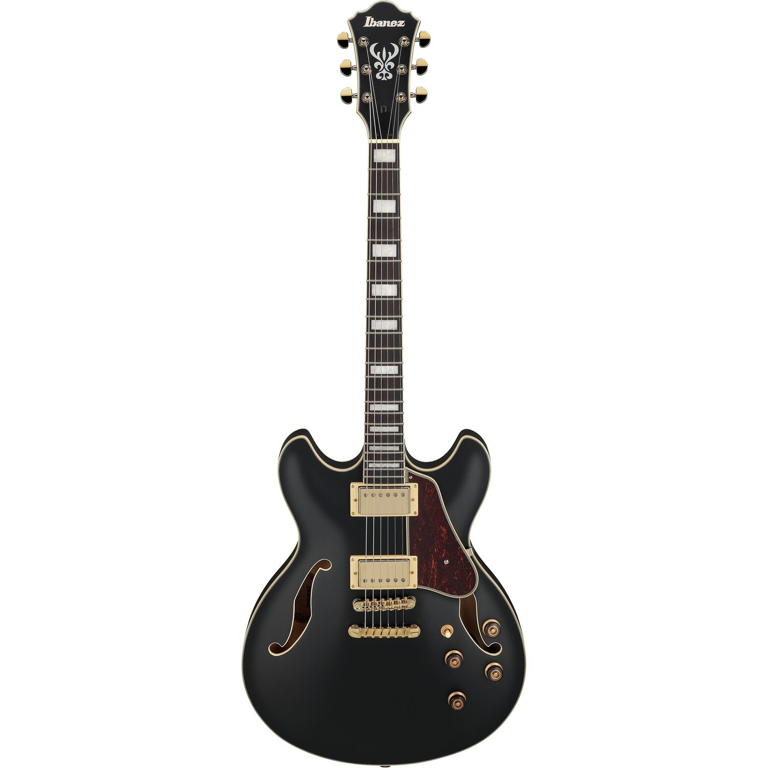 Ibanez Electric Guitars Black Flat Ibanez AS73G Artcore Series Hollow Body Electric Guitar #color_black-flat