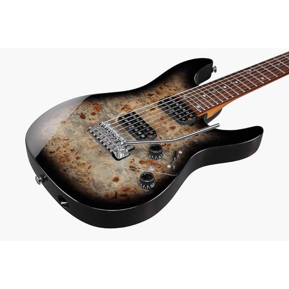 ibanez electric guitars charcoal black burst ibanez az427p1pb premium az series 7 string electric guitar with gigbag - charcoal black burst