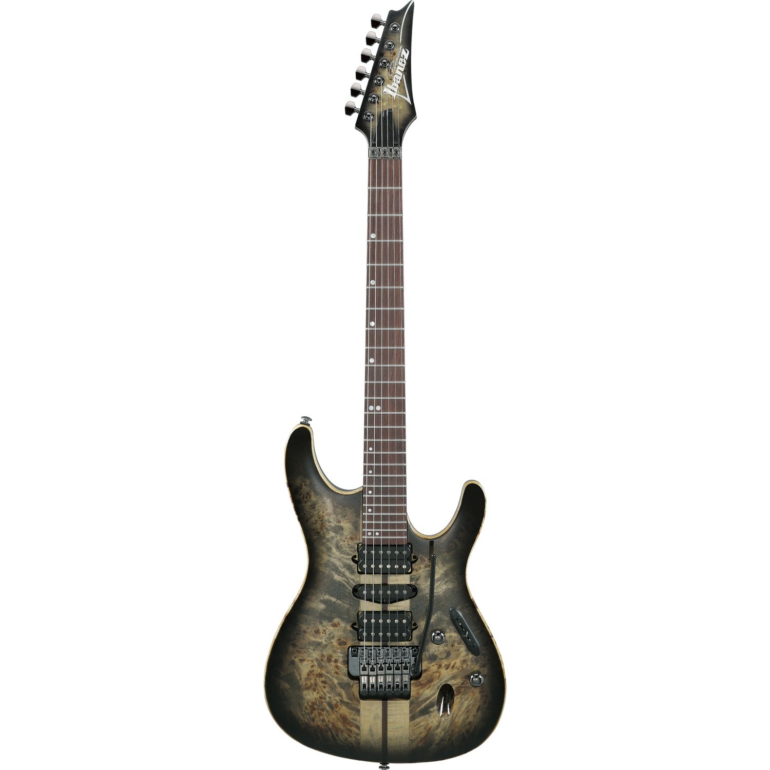 Ibanez Electric Guitars Charcoal Black Burst Ibanez S1070PBZ Premium 6-String Electric Guitar - Panga Panga Fretboard - Cerulean Blue Burst