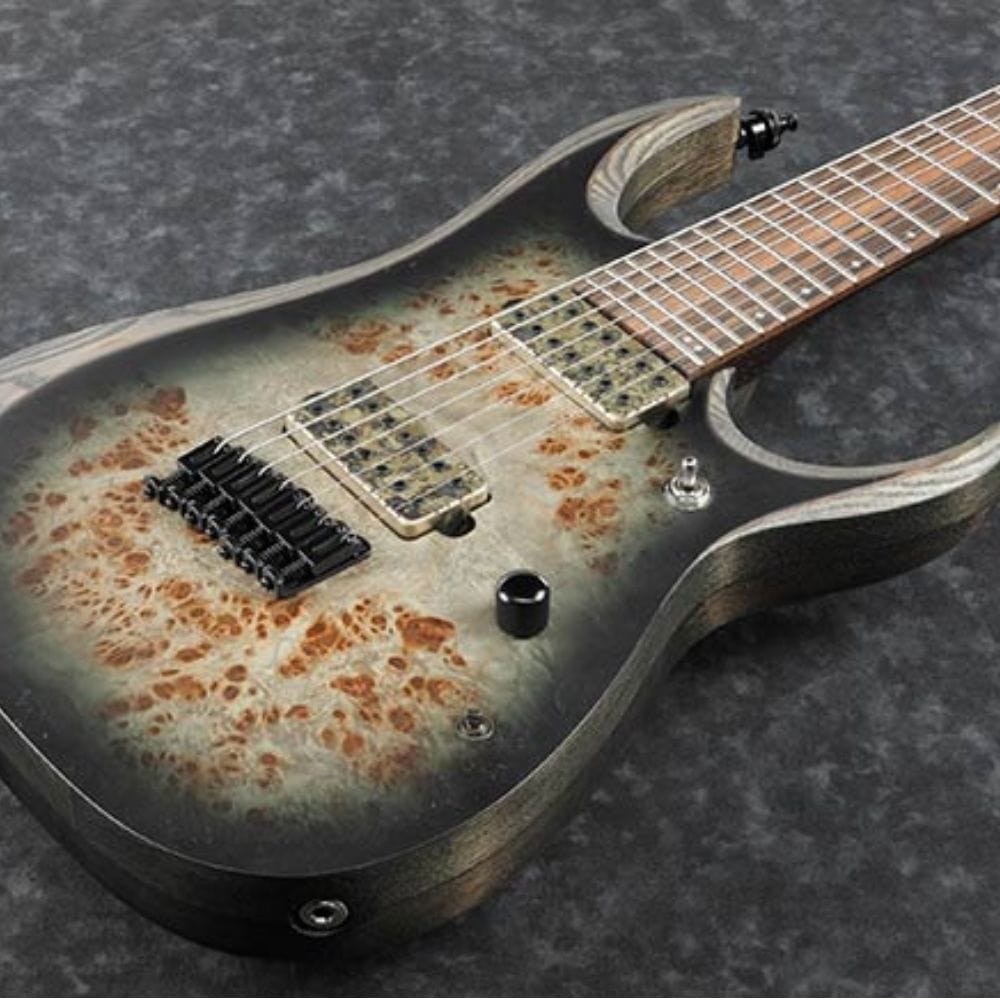 ibanez electric guitars charcoal burst black stained flat ibanez rgd71alpa-ckf rgd series 7 string electric guitar -charcoal burst black stained flat