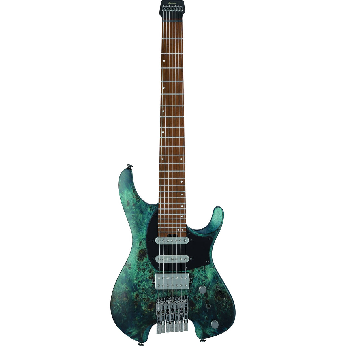 Ibanez Electric Guitars Cosmic Blue Low Gloss Ibanez Q547PB 7 String Headless Electric Guitar