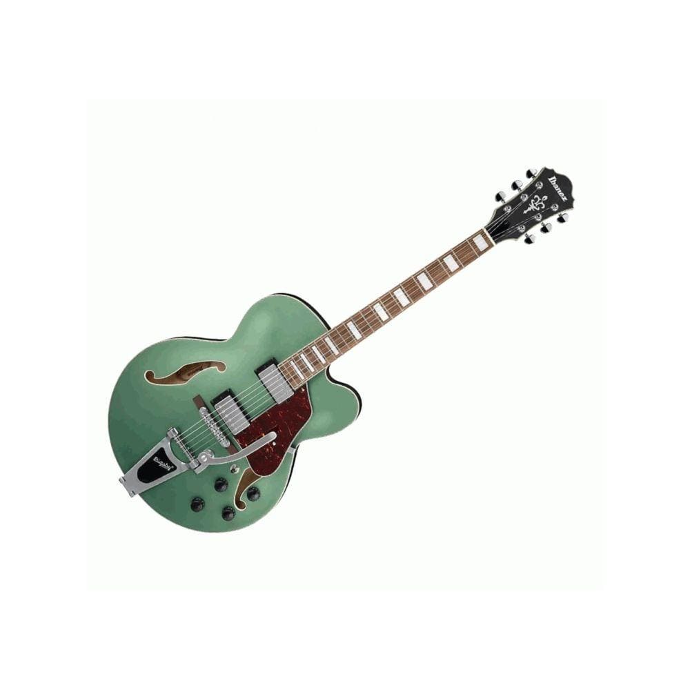 ibanez electric guitars ibanez afs75t-mgf artcore electric guitar- metallic green flat
