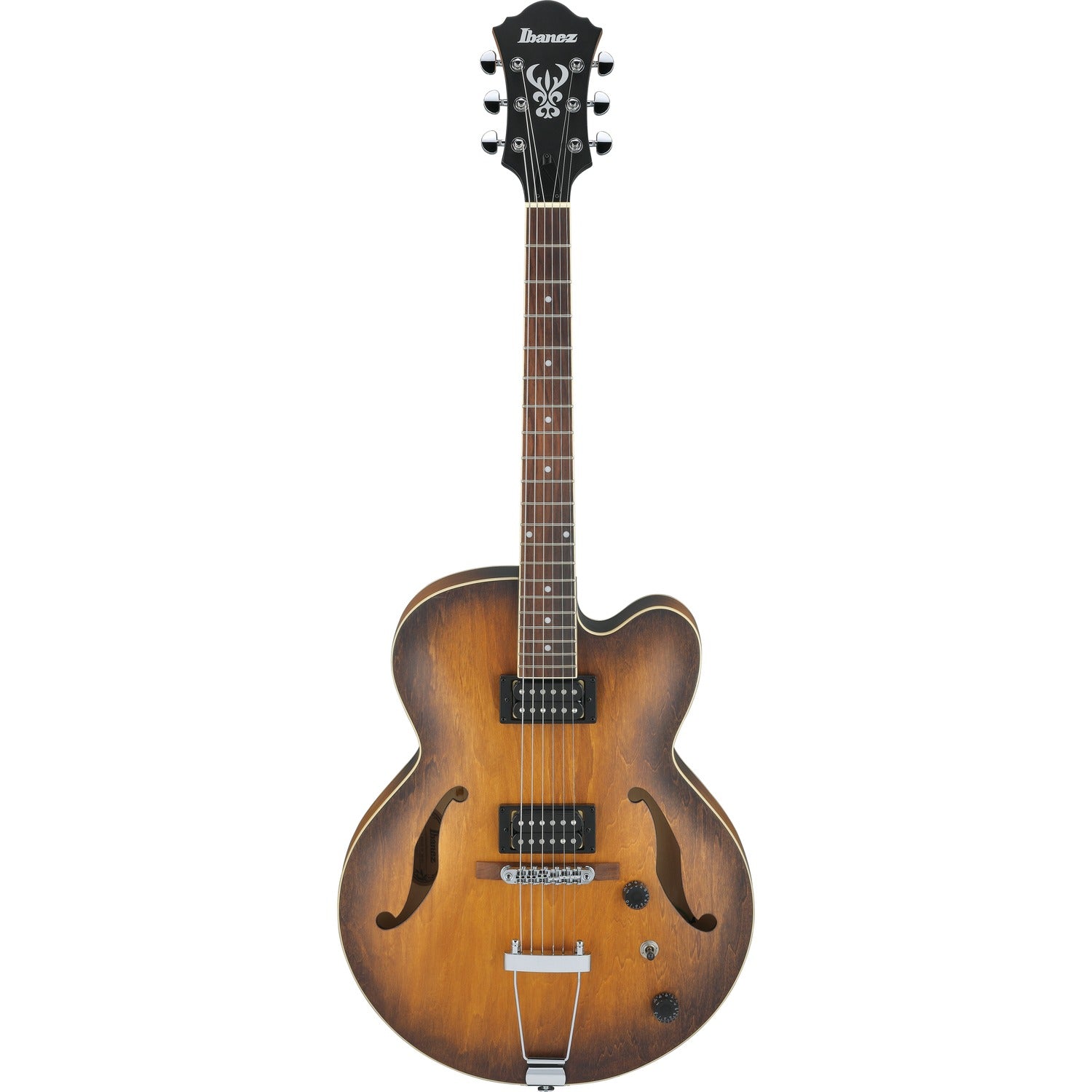 Ibanez Electric Guitars Ibanez Artcore AF55 Hollow-Body Electric Guitar - Tobacco Flat