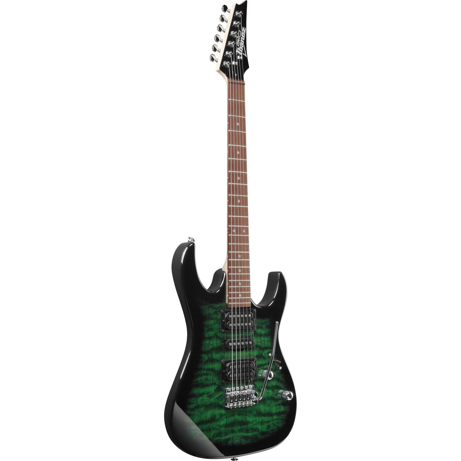 Ibanez Electric Guitars Ibanez GRX70QA RG Gio Series 6-String Electric Guitar #color_transparent-emerald-burst