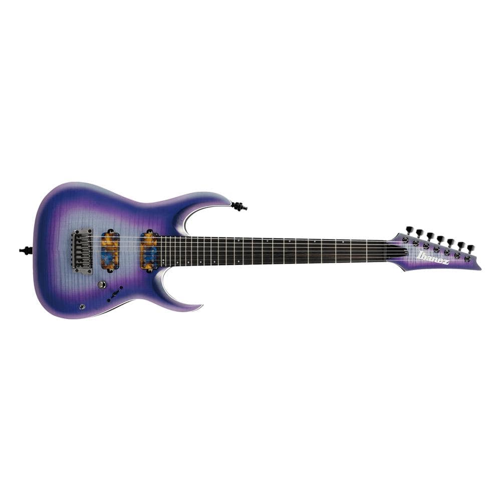 ibanez electric guitars ibanez rga71al axiom label 7-string electric guitar - indigo aurora burst flat
