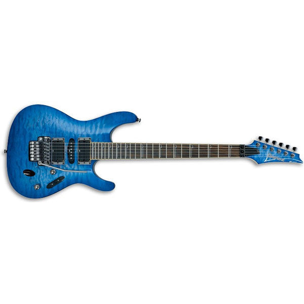 ibanez electric guitars ibanez s570dxqm electric guitar - bright blue burst