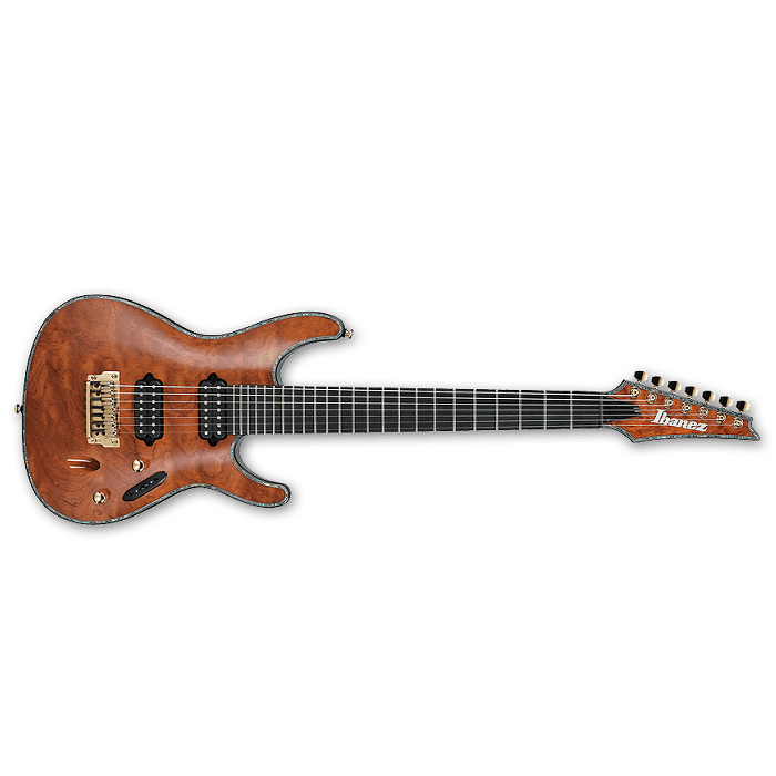 ibanez electric guitars ibanez six27fdbg iron label electric guitar - natural, 7-string