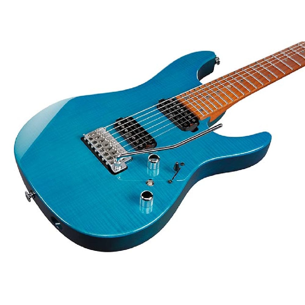 ibanez electric guitars transparent aqua blue ibanez mm7 martin miller signature 7 string electric guitar