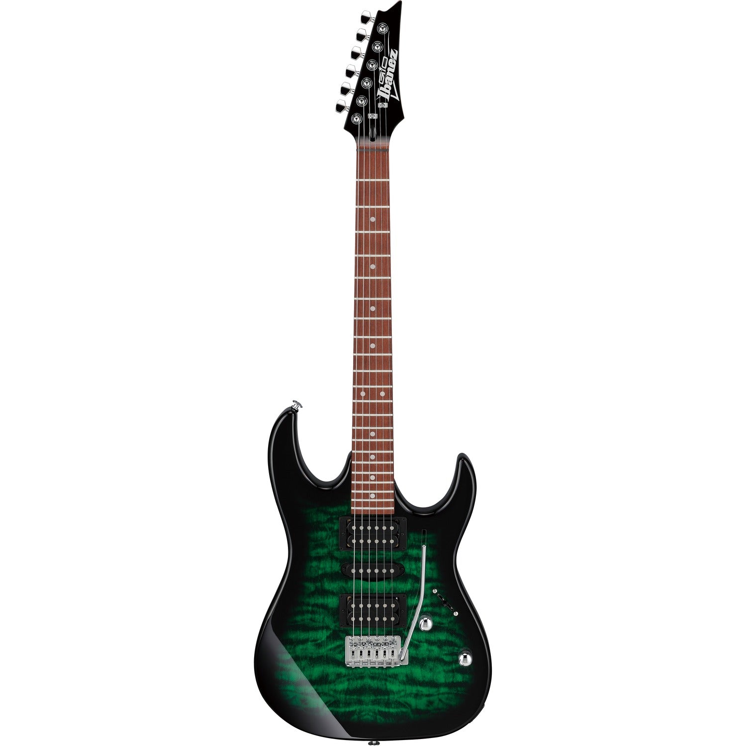 Ibanez Electric Guitars Transparent Emerald Burst Ibanez GRX70QA RG Gio Series 6-String Electric Guitar #color_transparent-emerald-burst