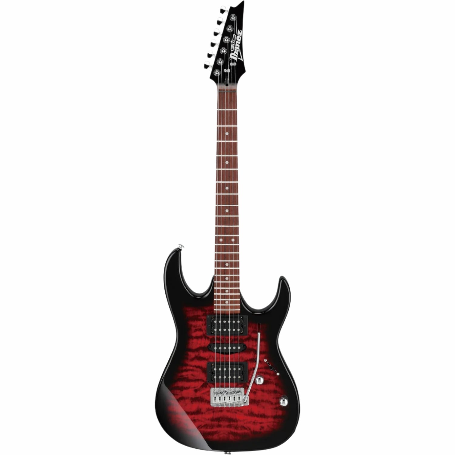 Ibanez Electric Guitars Transparent Red Burst Ibanez GRX70QA RG Gio Series 6-String Electric Guitar #color_transparent-red-burst