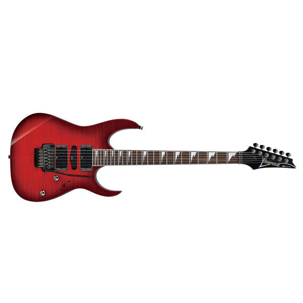 ibanez electric guitars transparent red burst ibanez rg370fmz electric guitar