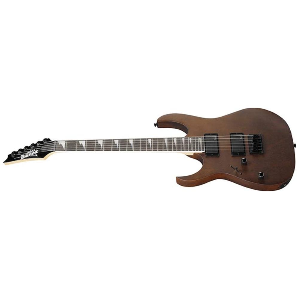 ibanez electric guitars walnut flat ibanez grg121dxl rg gio series 6 string left-handed electric guitar - walnut flat