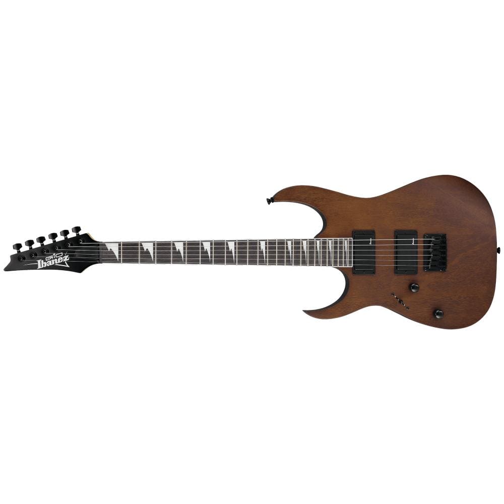 ibanez electric guitars walnut flat ibanez grg121dxl rg gio series 6 string left-handed electric guitar - walnut flat