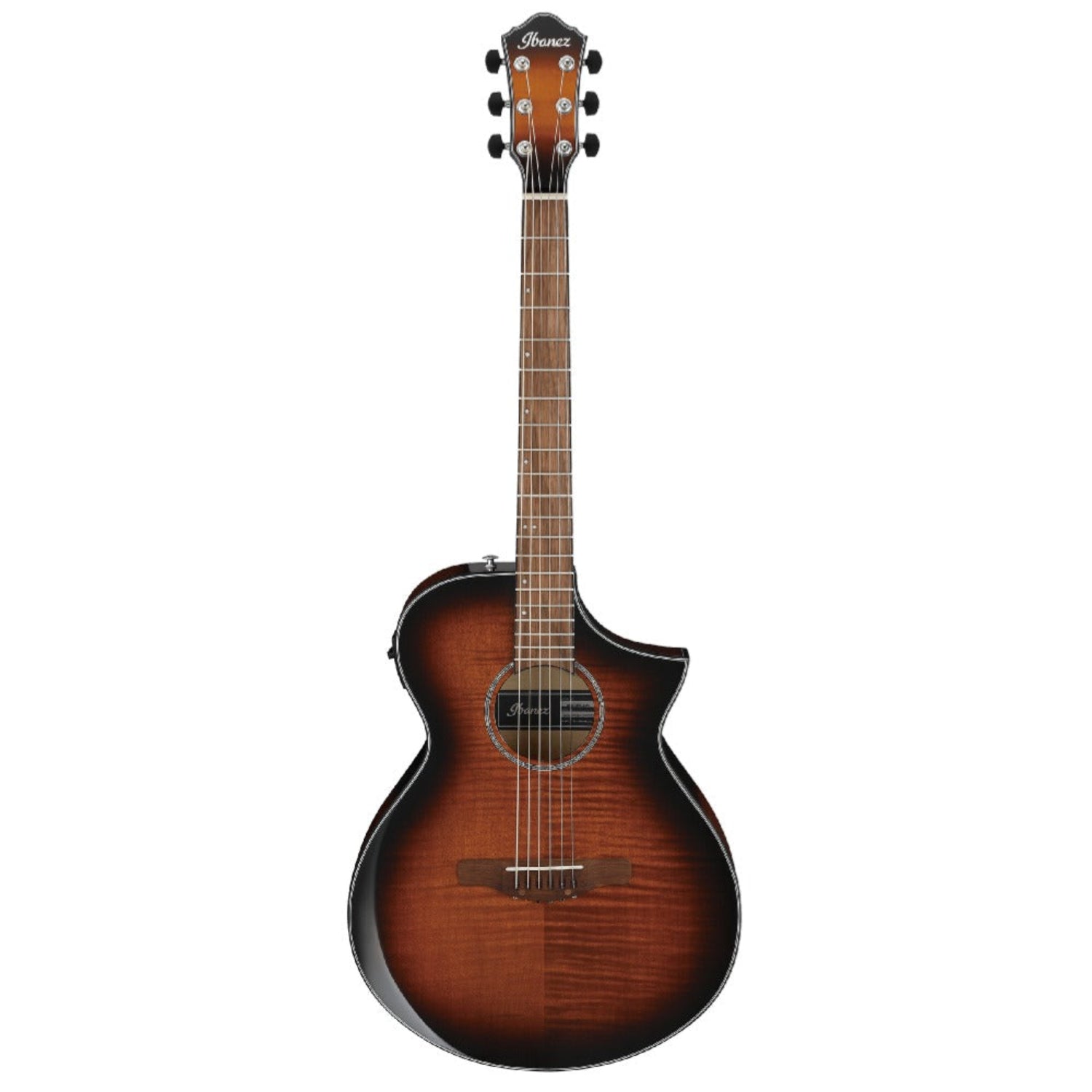 Ibanez Electro Acoustic Guitars Amber Sunburst High Gloss Ibanez AEWC400 AEWC Series Cutaway Electro Acoustic Guitar #color_amber-sunburst-high-gloss