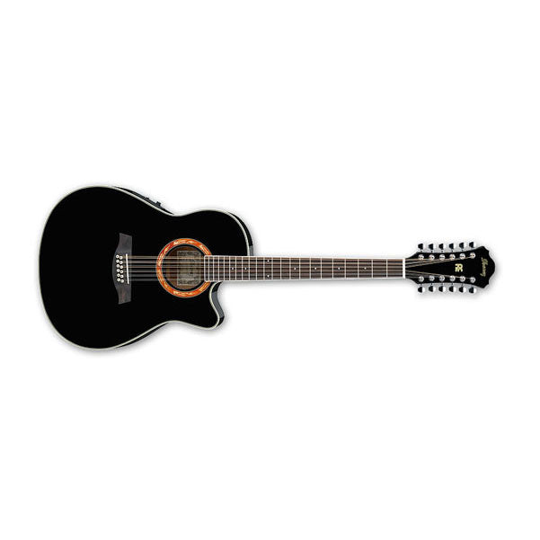 ibanez electro acoustic guitars ibanez aef1812e electro acoustic guitar - black