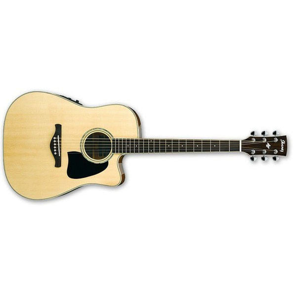 ibanez electro acoustic guitars ibanez artwood aw300ece-nt dreadnought cutaway semi-acoustic guitar