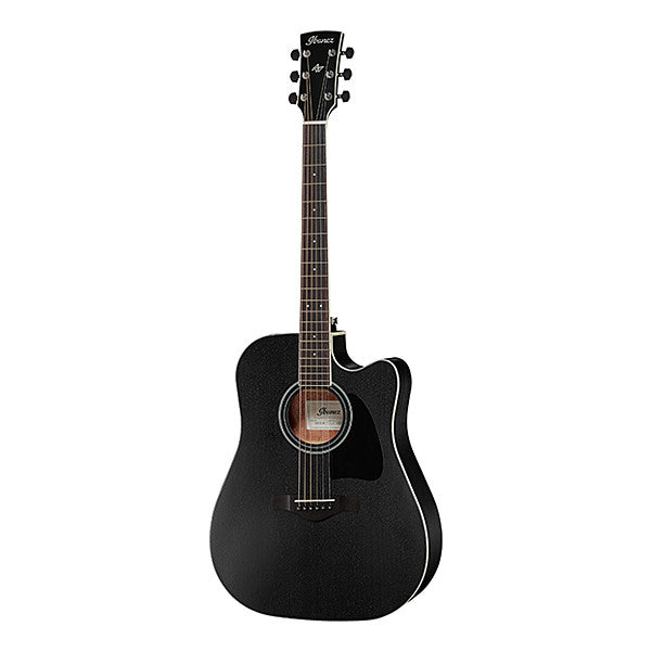 ibanez electro acoustic guitars ibanez aw84ce artwood dreadnought cutaway electro acoustic guitar - weathered black