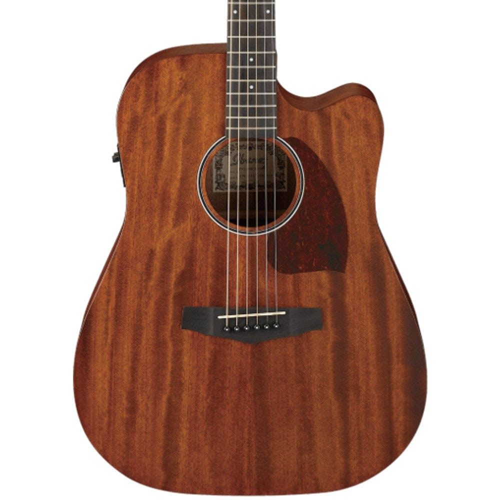 ibanez electro acoustic guitars ibanez pf12mhce pf performance series dreadnought cutaway electro acoustic guitar - open pore natural