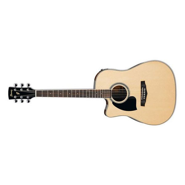 ibanez electro acoustic guitars ibanez pf15lece left handed acoustic guitar - natural high gloss