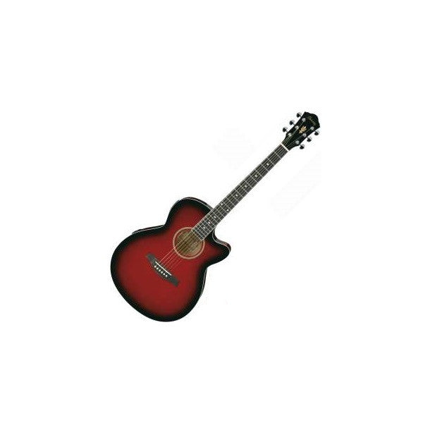 ibanez electro acoustic guitars transparent red sunburst ibanez aeg5ejpu electro-acoustic guitar jampack - black night #color_transparent-red-sunburst