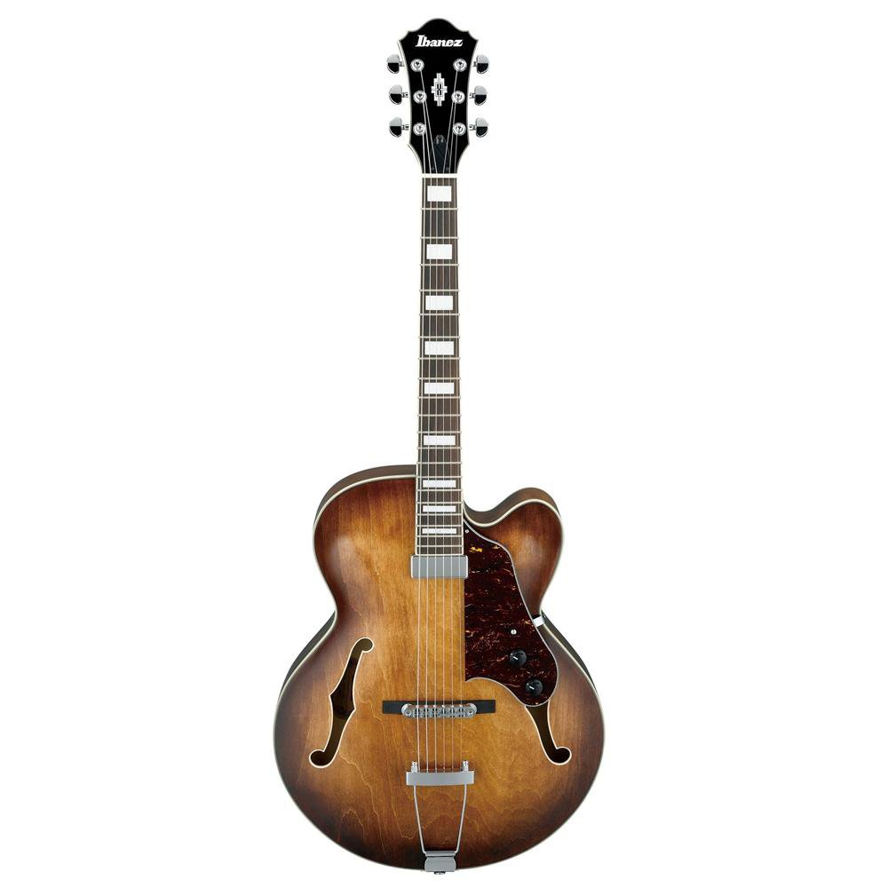 ibanez hollow & semi-hollow electric guitars ibanez af71f hollow body electric guitar - rosewood fretboard - tobacco brown