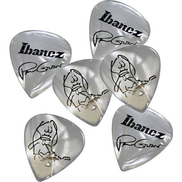 ibanez picks ibanez paul gilbert white pearl signature picks 6-pack