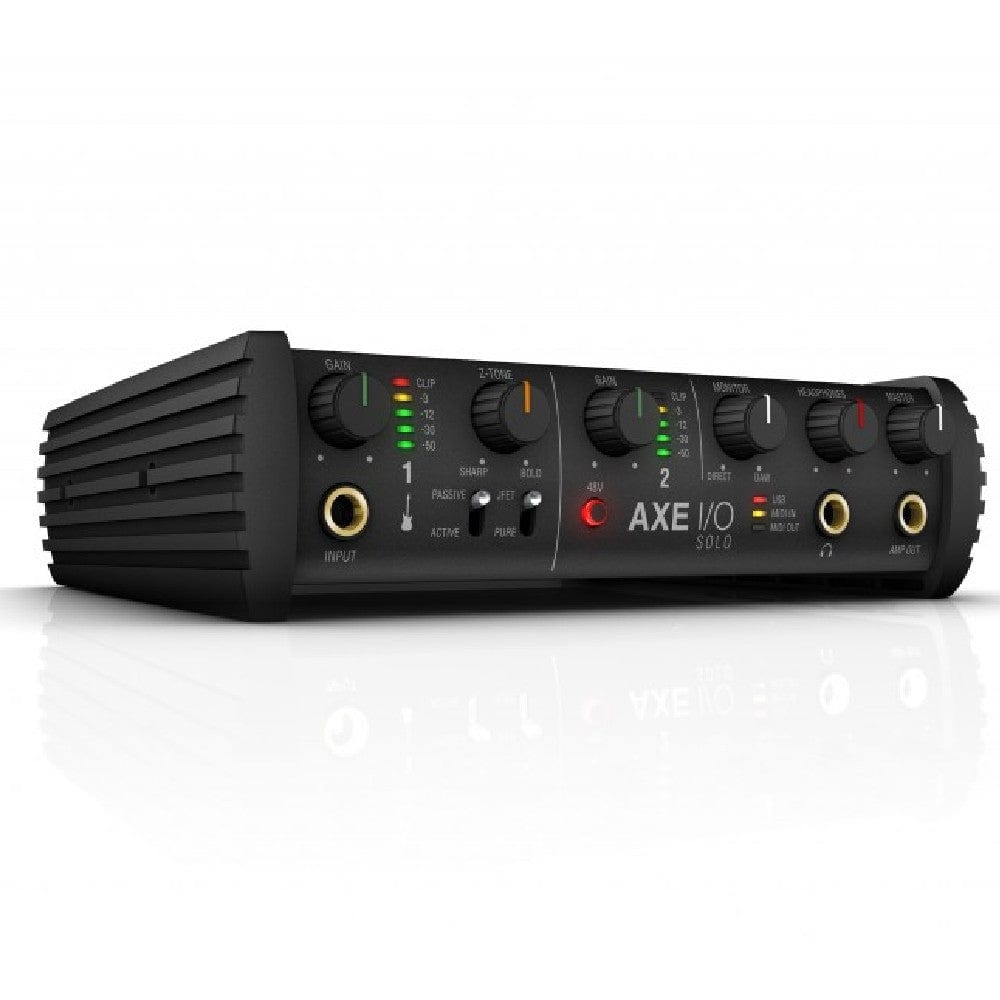 ik multimedia audio interfaces black ik multimedia axe i/o solo 2 in 3 out compact audio interface