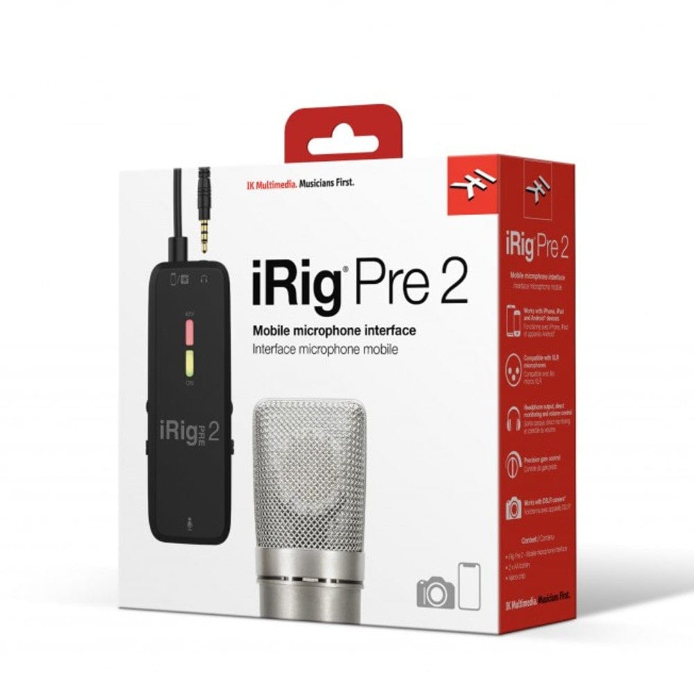 ik multimedia audio interfaces ik multimedia irig pre 2 mobile microphone interface