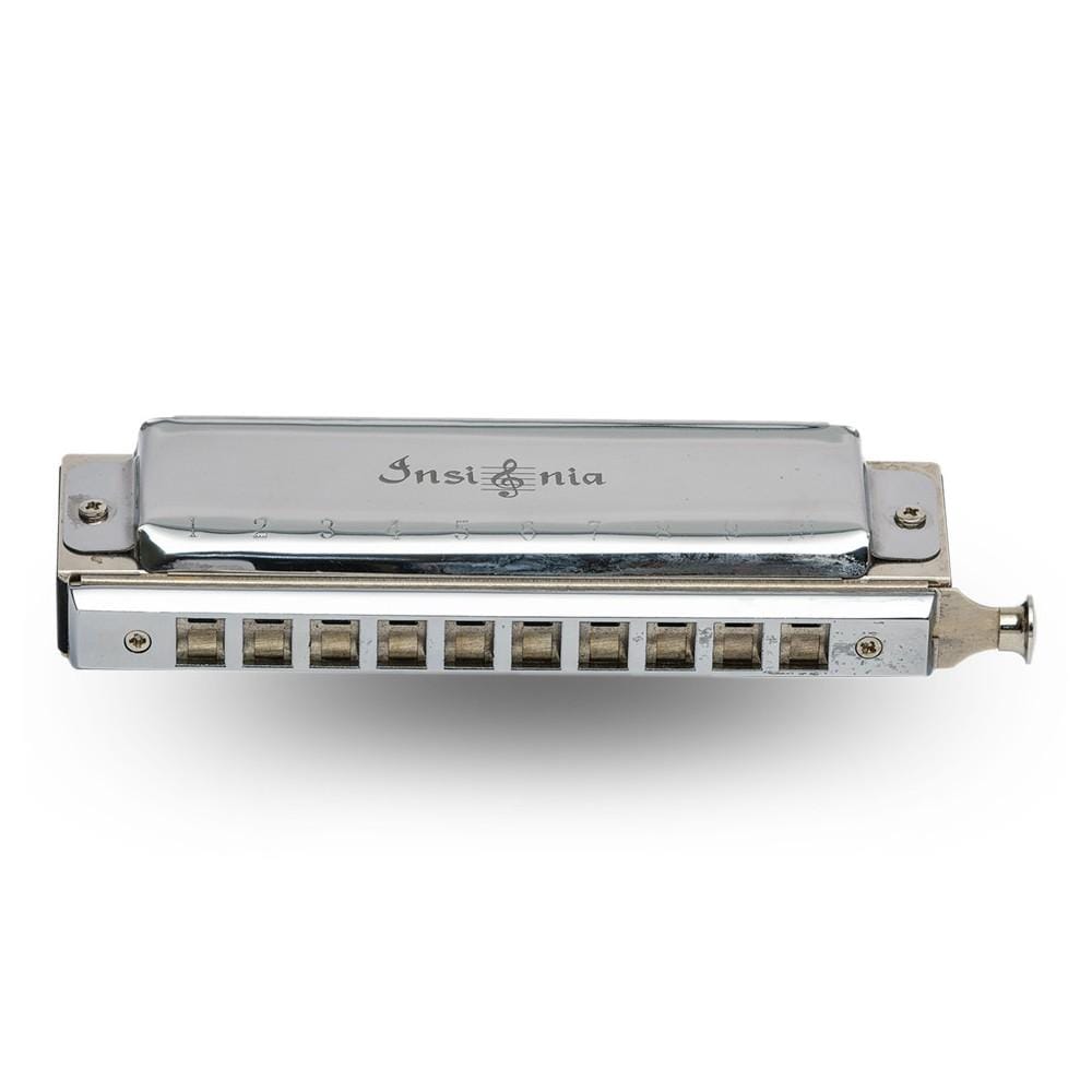 insignia harmonicas insignia smc 40 10 hole chromatic harmonica - silver