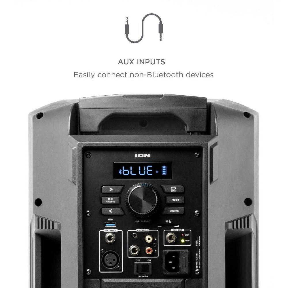 Ion Audio Bluetooth Speakers ION Audio Power Glow 300 Battery Powered Bluetooth Speaker System with Light