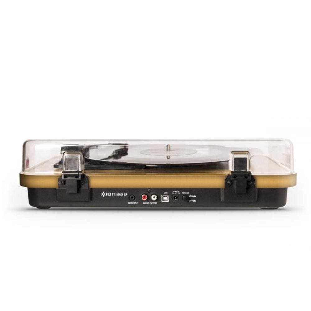 ion audio turntables ion audio max lp all in one turntable - natural wood