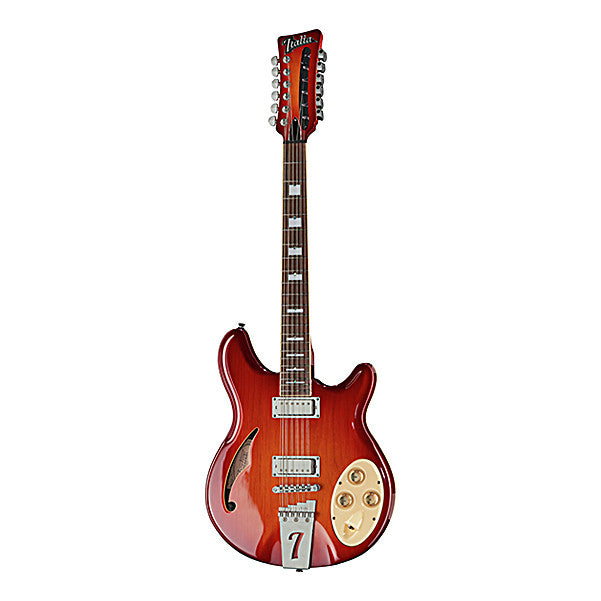 italia guitars hollow & semi-hollow electric guitars italia guitars rimini 12 strings hollow electric guitar #color_cherry-sunburst-high-polish