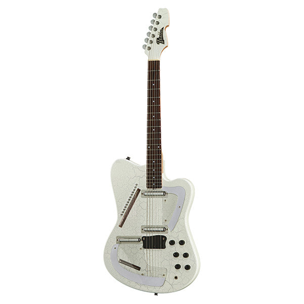 italia guitars hollow & semi-hollow electric guitars italia guitars sitar hollow electric guitar #color_white-crackle