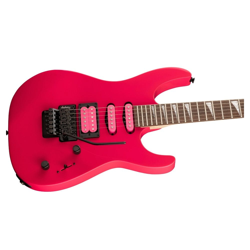 jackson electric guitars jackson x series dinky dk3xr hss 6 string electric guitar #color_neon-pink