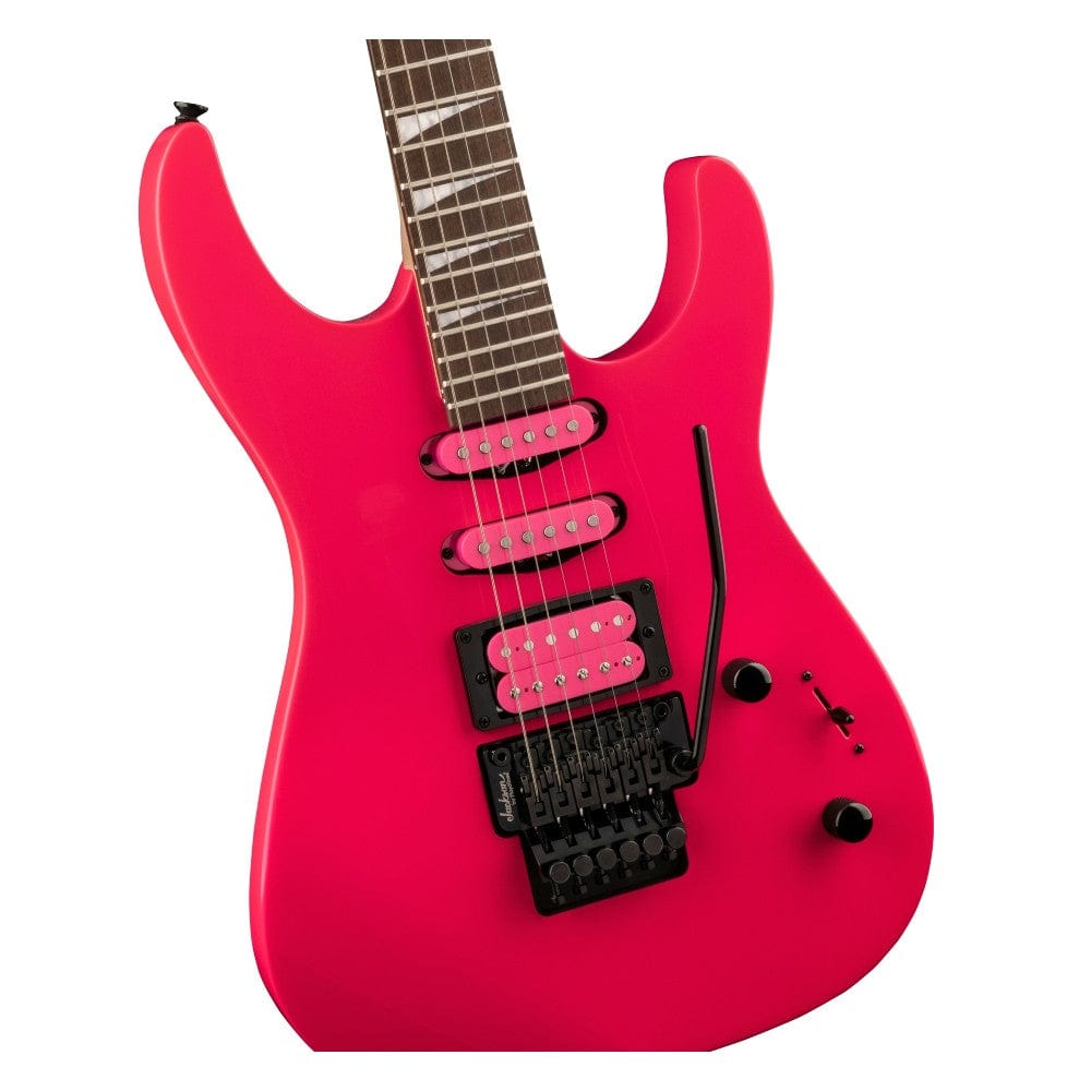 jackson electric guitars jackson x series dinky dk3xr hss 6 string electric guitar #color_neon-pink