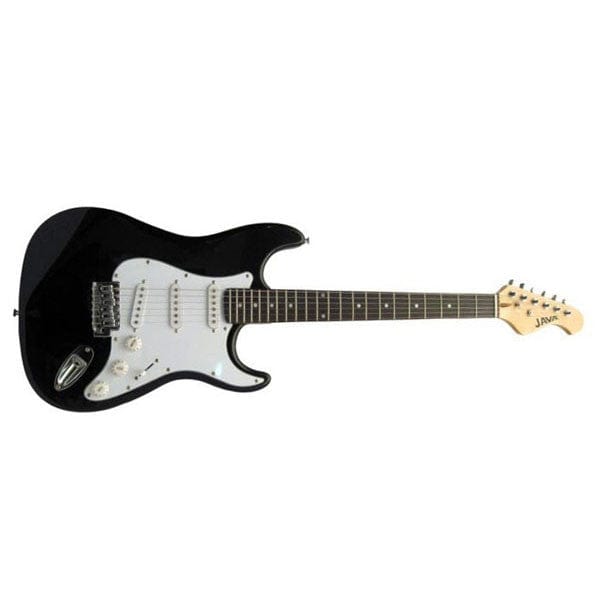 java electric guitars black java eg-11 standard stratocaster electric guitar