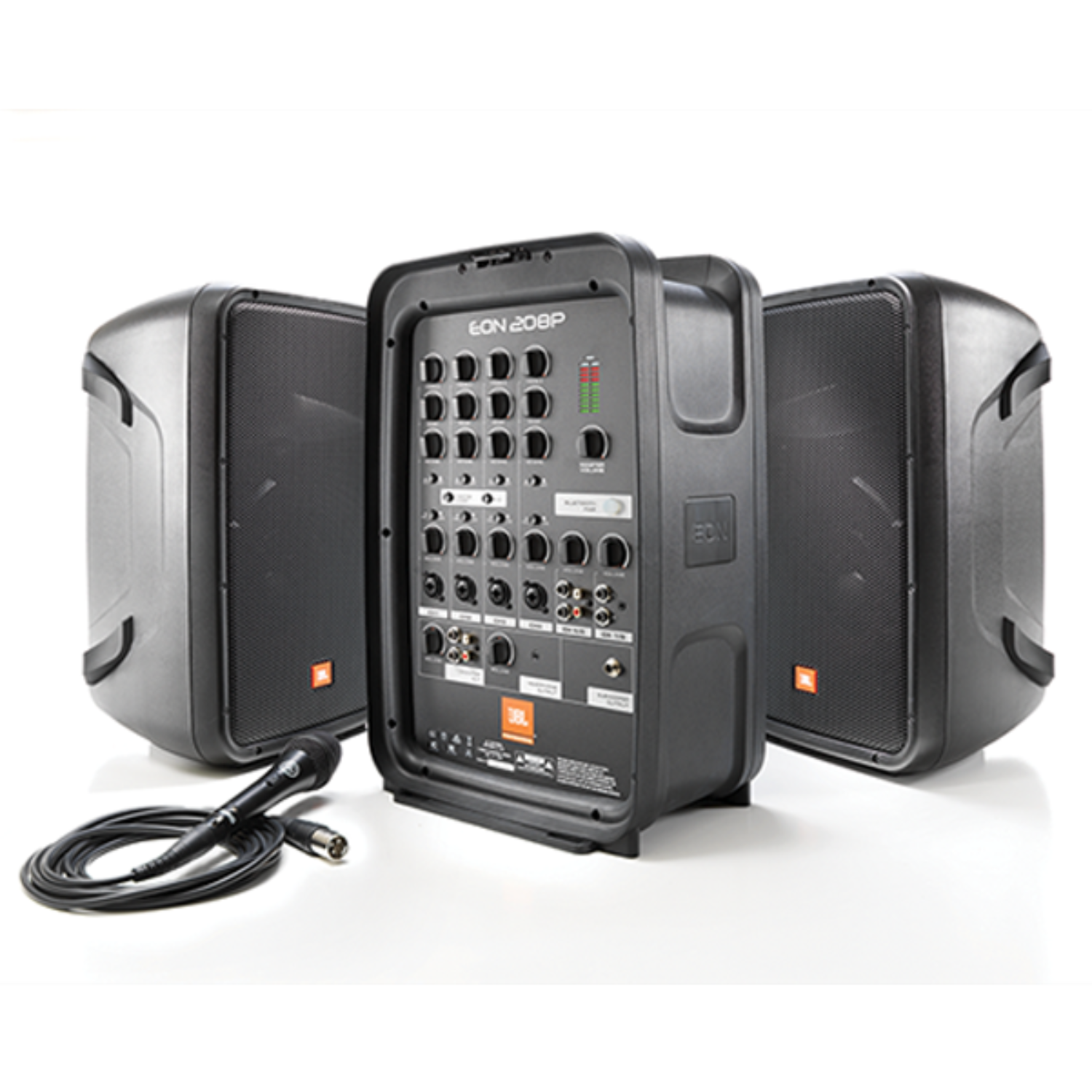 jbl portable pa systems jbl eon208p 8-channel portable pa system with bluetooth