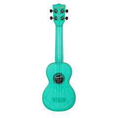 Kala Soprano Ukuleles Fluorescent Blue Raspberry Kala KA-SWF Soprano Waterman Ukulele With Bag